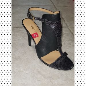 Black Leather Nine West Heels